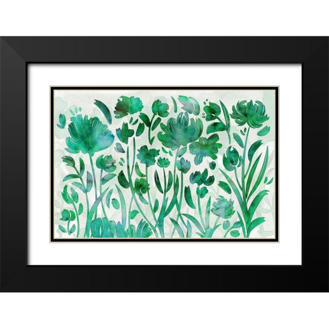 Jade Paradise Black Modern Wood Framed Art Print with Double Matting by Naskrent, Delores