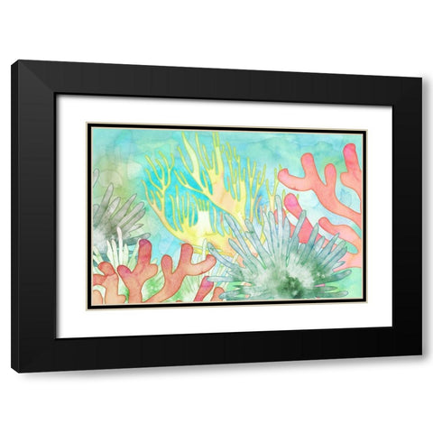 Atlantis Anemone Black Modern Wood Framed Art Print with Double Matting by Naskrent, Delores