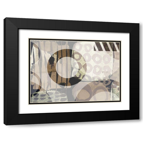 Patchwork Black Modern Wood Framed Art Print with Double Matting by Naskrent, Delores