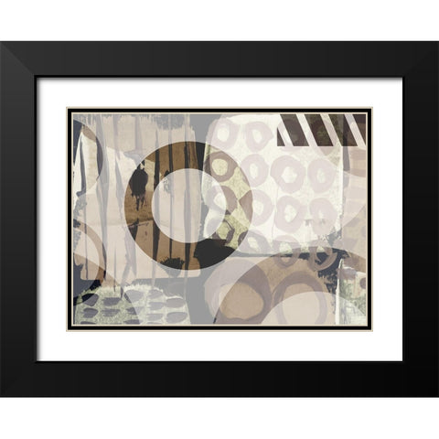 Patchwork Black Modern Wood Framed Art Print with Double Matting by Naskrent, Delores