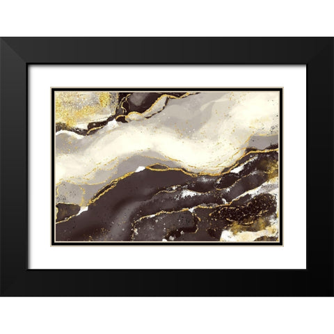Bisque Glimmer Black Modern Wood Framed Art Print with Double Matting by Naskrent, Delores