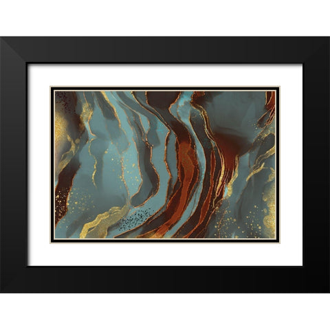 Velvet Shimmer Black Modern Wood Framed Art Print with Double Matting by Naskrent, Delores