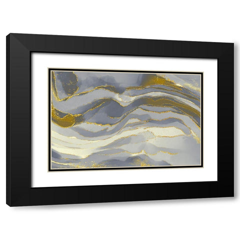 Ivory Glitz Black Modern Wood Framed Art Print with Double Matting by Naskrent, Delores