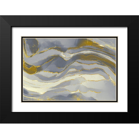 Ivory Glitz Black Modern Wood Framed Art Print with Double Matting by Naskrent, Delores