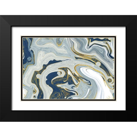 Marble Heaven Black Modern Wood Framed Art Print with Double Matting by Naskrent, Delores