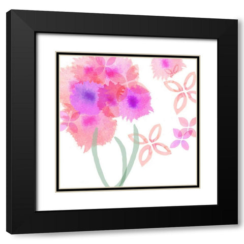 Pink Poppies III Black Modern Wood Framed Art Print with Double Matting by Kouta, Flora