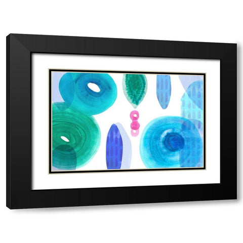 Ocean Jewels II Black Modern Wood Framed Art Print with Double Matting by Kouta, Flora