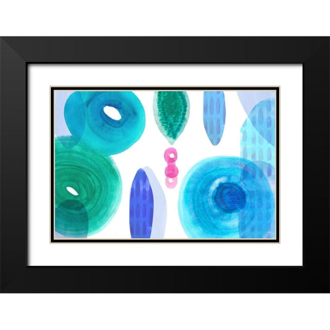 Ocean Jewels II Black Modern Wood Framed Art Print with Double Matting by Kouta, Flora