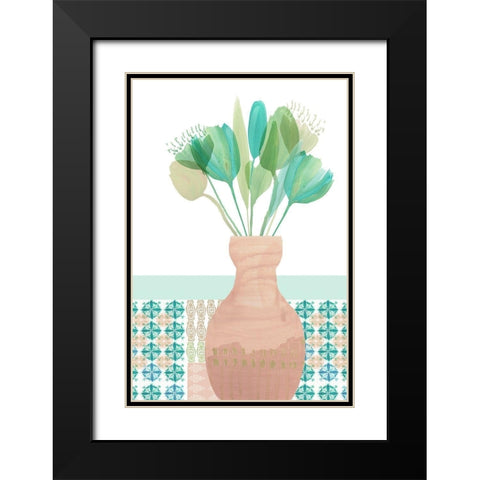 Marguerites Terrace II Black Modern Wood Framed Art Print with Double Matting by Kouta, Flora
