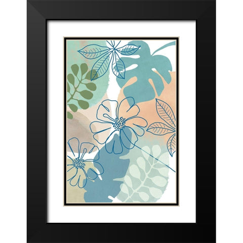 Flower Power II Black Modern Wood Framed Art Print with Double Matting by Kouta, Flora