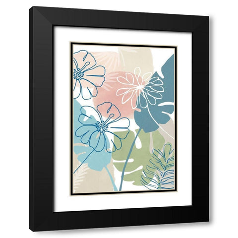 Flower Power III Black Modern Wood Framed Art Print with Double Matting by Kouta, Flora
