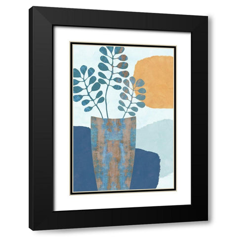 Indigo Yellow Still Life III Black Modern Wood Framed Art Print with Double Matting by Kouta, Flora