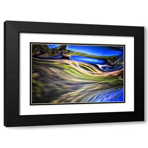 Convergence Black Modern Wood Framed Art Print with Double Matting by Cooper, Helena