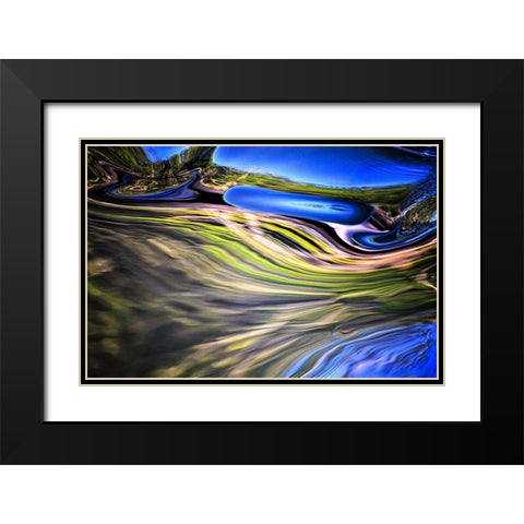 Convergence Black Modern Wood Framed Art Print with Double Matting by Cooper, Helena