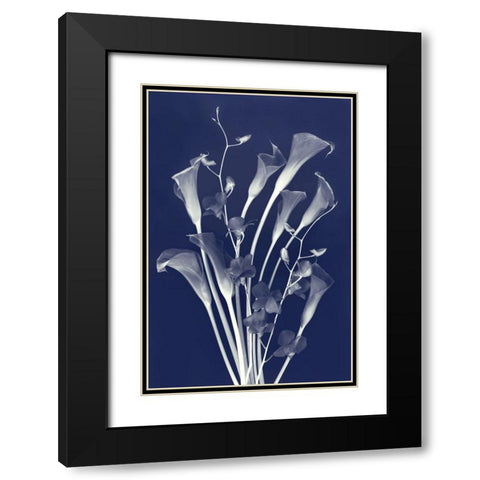 New Friends in Indigo Black Modern Wood Framed Art Print with Double Matting by Robertson, Leda