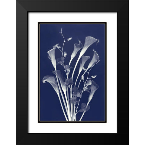 New Friends in Indigo Black Modern Wood Framed Art Print with Double Matting by Robertson, Leda