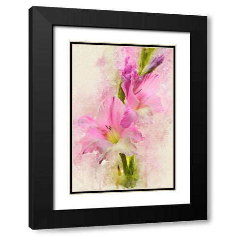 Blessings in Bloom Black Modern Wood Framed Art Print with Double Matting by Robertson, Leda