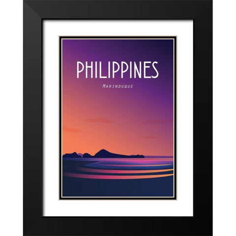 phlippines travel poster Black Modern Wood Framed Art Print with Double Matting by ARCTIC FRAME