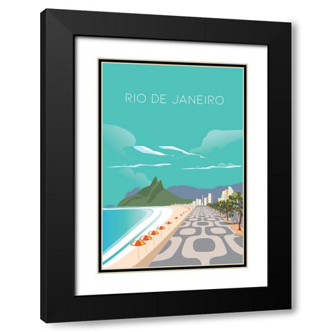 rio Black Modern Wood Framed Art Print with Double Matting by ARCTIC FRAME