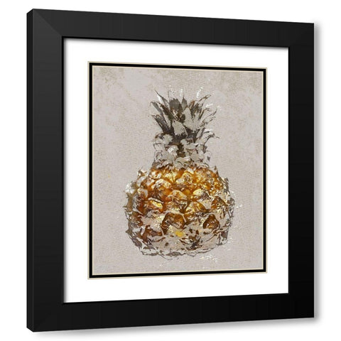 Ananas IV Black Modern Wood Framed Art Print with Double Matting by Aryai, Sia