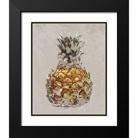 Ananas IV Black Modern Wood Framed Art Print with Double Matting by Aryai, Sia
