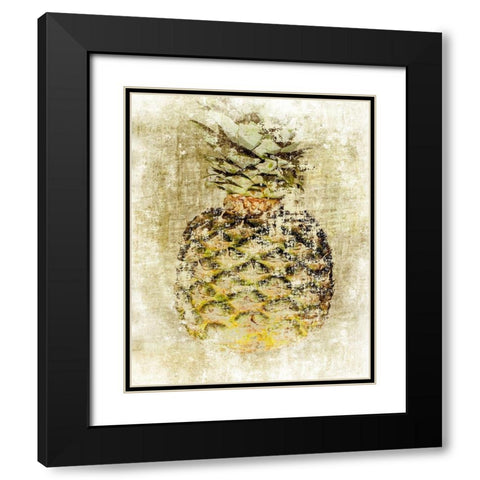 Ananas V Black Modern Wood Framed Art Print with Double Matting by Aryai, Sia