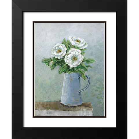 Amour Des Fleurs Black Modern Wood Framed Art Print with Double Matting by Joy, Julie