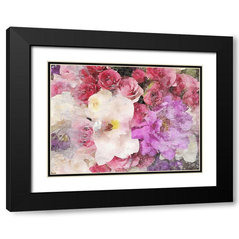 Rustic Floral Embrace Black Modern Wood Framed Art Print with Double Matting by Orlov, Irena