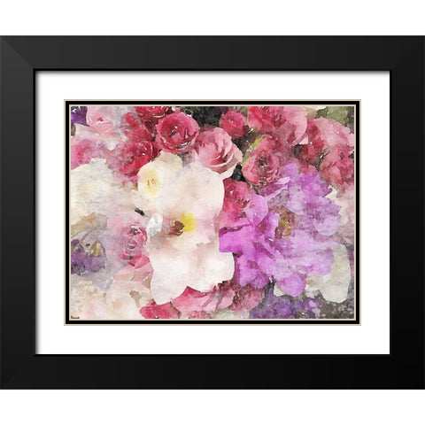 Rustic Floral Embrace Black Modern Wood Framed Art Print with Double Matting by Orlov, Irena