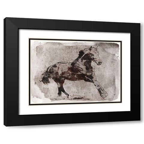 Beautiful horse running Black Modern Wood Framed Art Print with Double Matting by Orlov, Irena
