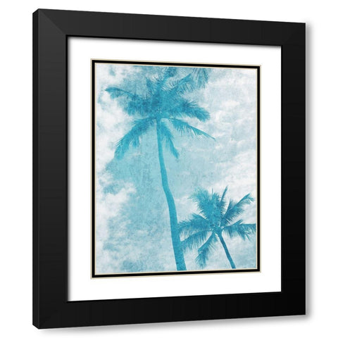 Blue Palm Trees Black Modern Wood Framed Art Print with Double Matting by Orlov, Irena