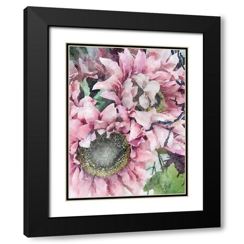 Soft Pink Black Modern Wood Framed Art Print with Double Matting by Orlov, Irena