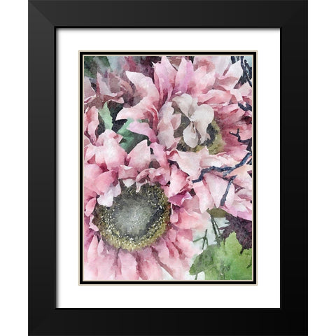 Soft Pink Black Modern Wood Framed Art Print with Double Matting by Orlov, Irena