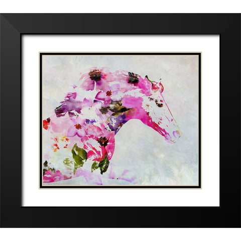 Running Gypsy Horse Black Modern Wood Framed Art Print with Double Matting by Orlov, Irena