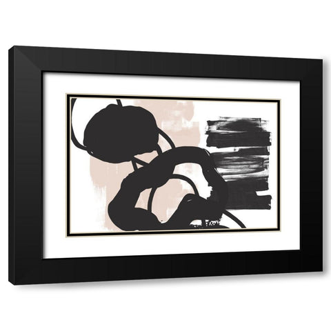 Minimalist Pink Black Palette I Black Modern Wood Framed Art Print with Double Matting by Orlov, Irena