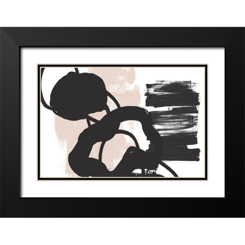 Minimalist Pink Black Palette I Black Modern Wood Framed Art Print with Double Matting by Orlov, Irena