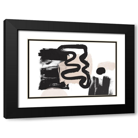 Minimalist Pink Black Palette II Black Modern Wood Framed Art Print with Double Matting by Orlov, Irena