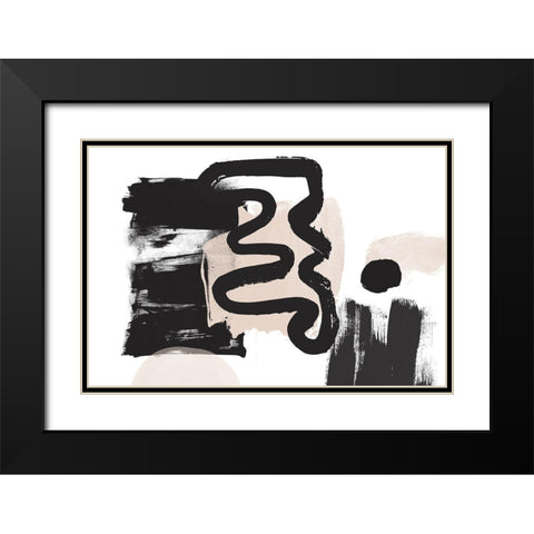 Minimalist Pink Black Palette II Black Modern Wood Framed Art Print with Double Matting by Orlov, Irena