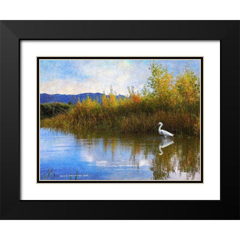 The Marsh Snowy Egret Black Modern Wood Framed Art Print with Double Matting by Vest, Christopher