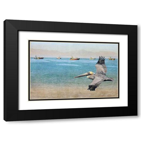 Open Ocean and Boats Black Modern Wood Framed Art Print with Double Matting by Vest, Christopher