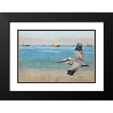 Open Ocean and Boats Black Modern Wood Framed Art Print with Double Matting by Vest, Christopher