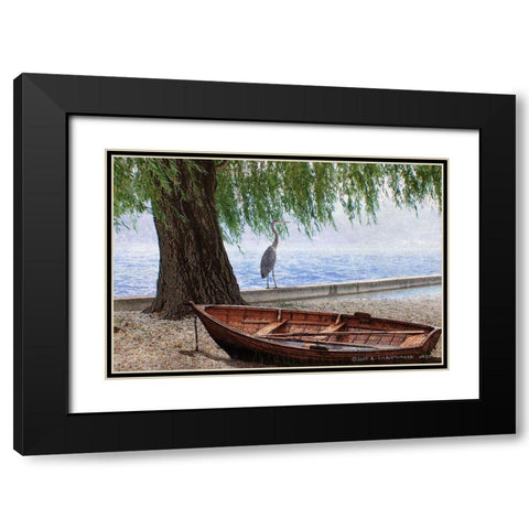 Willow Tree at Maggiori Black Modern Wood Framed Art Print with Double Matting by Vest, Christopher