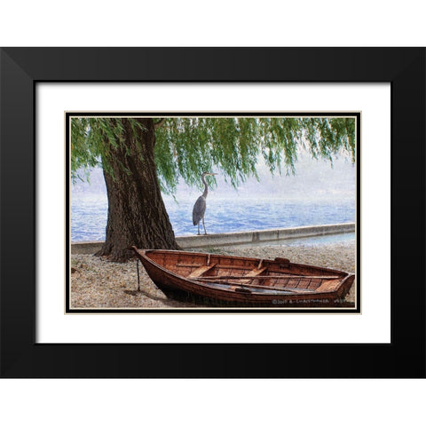 Willow Tree at Maggiori Black Modern Wood Framed Art Print with Double Matting by Vest, Christopher