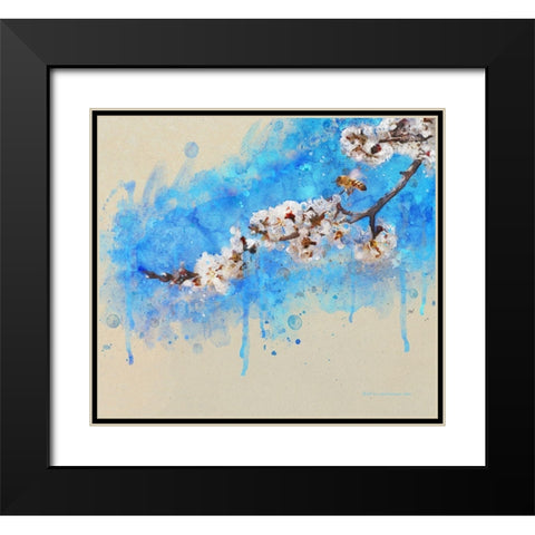 Apricot Blossom Black Modern Wood Framed Art Print with Double Matting by Vest, Christopher