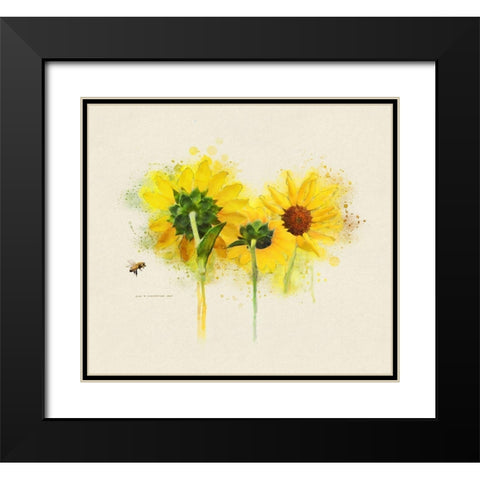 Three Sunflowers Black Modern Wood Framed Art Print with Double Matting by Vest, Christopher