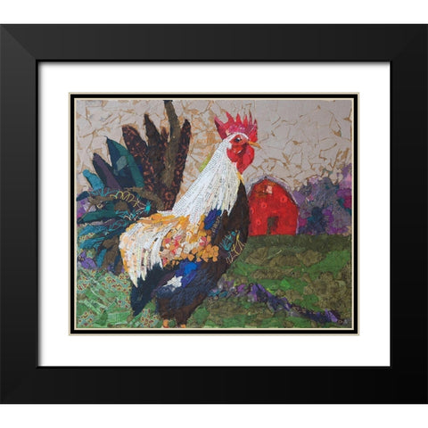 Au Chant du Coq Black Modern Wood Framed Art Print with Double Matting by St Hilaire, Elizabeth