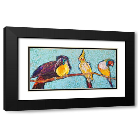 Birds on a Wire Black Modern Wood Framed Art Print with Double Matting by St Hilaire, Elizabeth