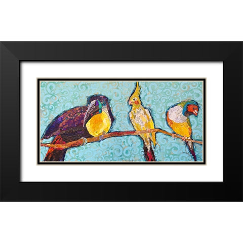 Birds on a Wire Black Modern Wood Framed Art Print with Double Matting by St Hilaire, Elizabeth