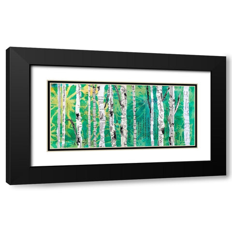 Birches Green  Black Modern Wood Framed Art Print with Double Matting by St Hilaire, Elizabeth