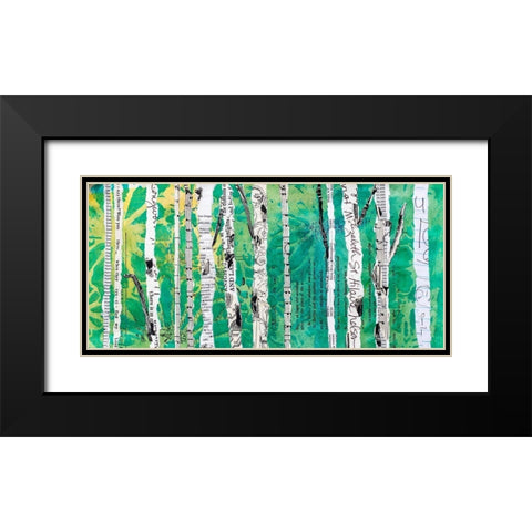 Birches Green  Black Modern Wood Framed Art Print with Double Matting by St Hilaire, Elizabeth
